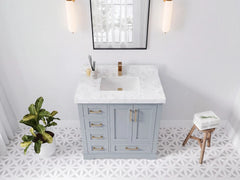Boston 36 in. W x 22 in. D Right Offset Sink Bathroom Vanity - photo 18