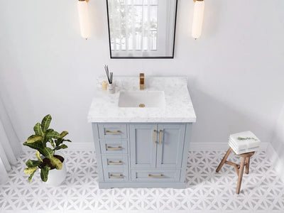 Boston 36 in. W x 22 in. D Right Offset Sink Bathroom Vanity