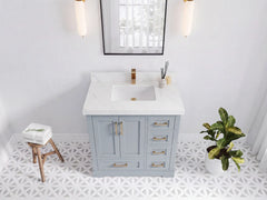 Boston 36 in. W x 22 in. D Center Sink Bathroom Vanity - photo 20