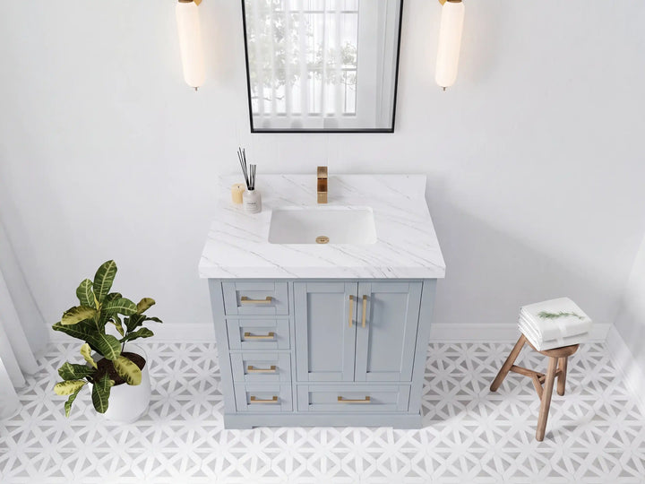 Boston 36 in. W x 22 in. D Center Sink Bathroom Vanity - photo 20