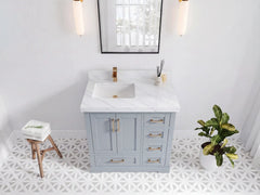Boston 36 in. W x 22 in. D Left Offset Sink Bathroom Vanity - photo 18