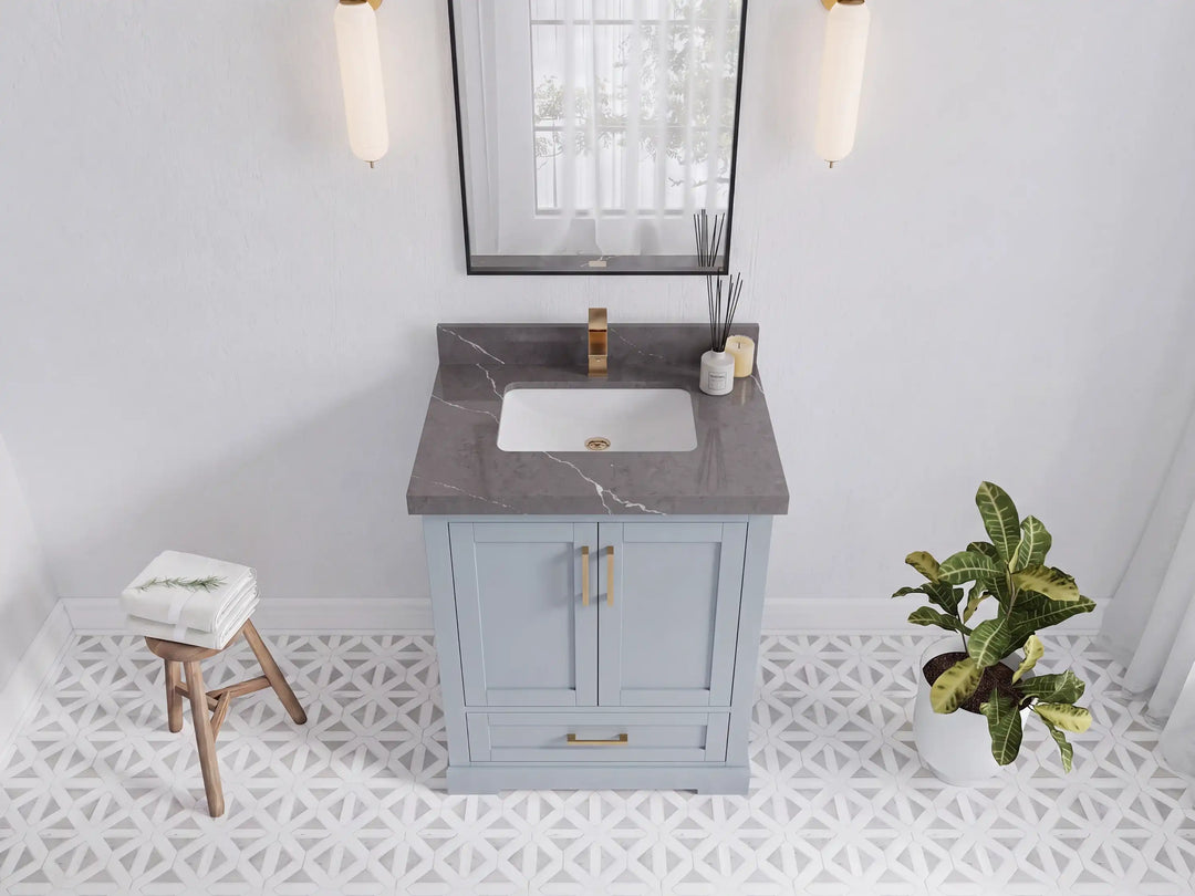 Boston 30 in. W x 22 in. D Single Sink Bathroom Vanity | 
              
                Blue Heather
                
                  
             - BST_BLU_WHQZ_30 - photo №21