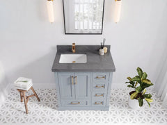 Boston 36 in. W x 22 in. D Left Offset Sink Bathroom Vanity - photo 19
