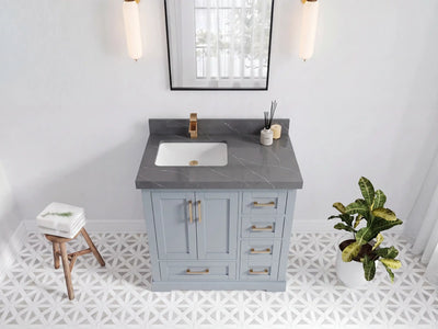 Boston 36 in. W x 22 in. D Left Offset Sink Bathroom Vanity