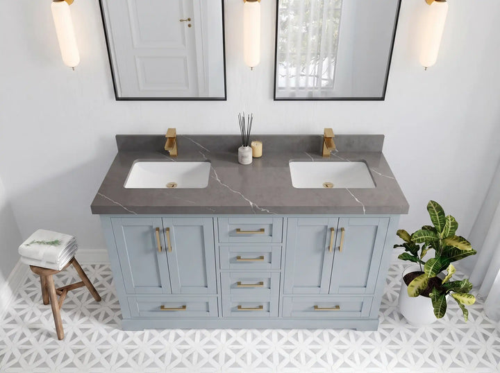Boston 60 in. W x 22 in. D Double Sink Bathroom Vanity - photo 20