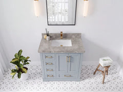 Boston 36 in. W x 22 in. D Right Offset Sink Bathroom Vanity - photo 34