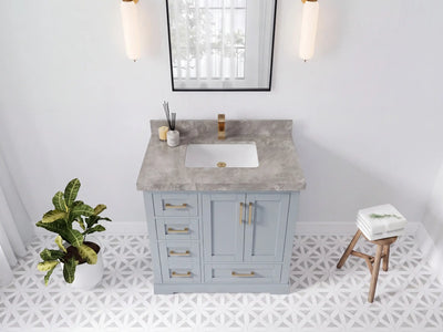Boston 36 in. W x 22 in. D Right Offset Sink Bathroom Vanity