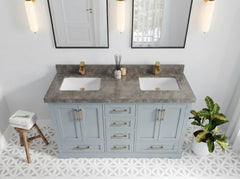 Boston 60 in. W x 22 in. D Double Sink Bathroom Vanity - photo 30