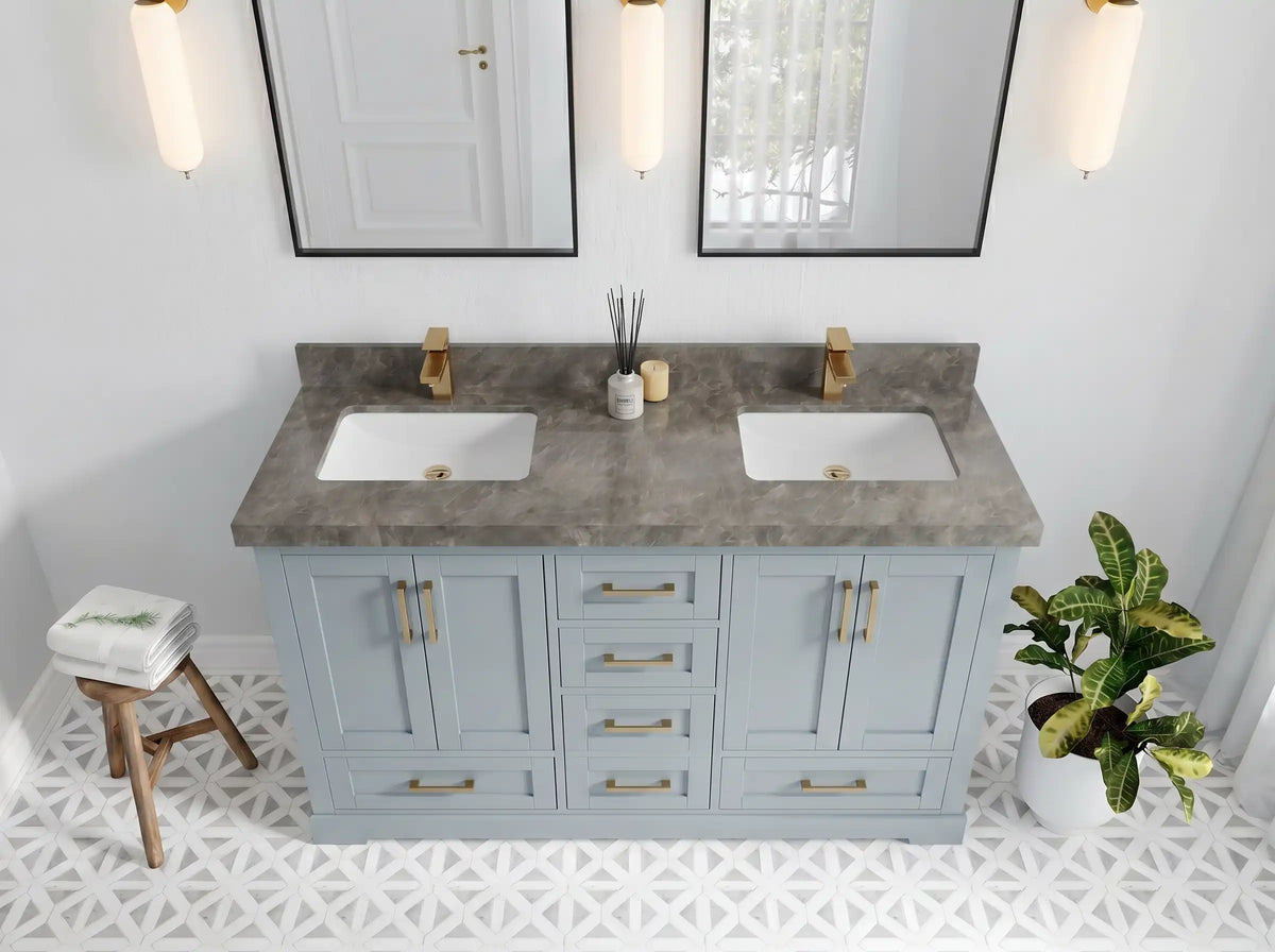 Boston 60 in. W x 22 in. D Double Sink Bathroom Vanity