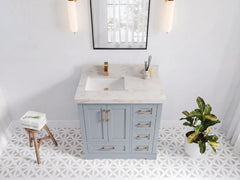 Boston 36 in. W x 22 in. D Left Offset Sink Bathroom Vanity - photo 31
