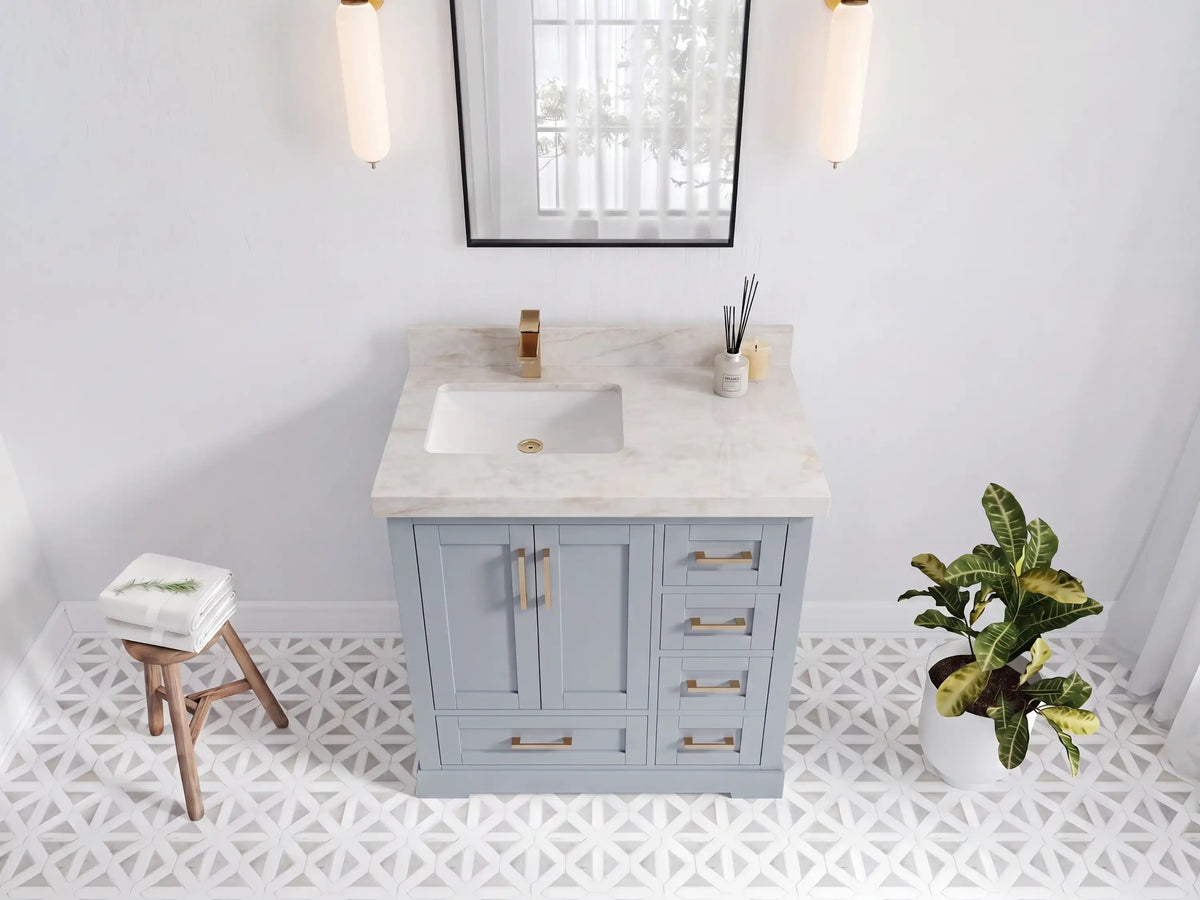 Boston 36 in. W x 22 in. D Left Offset Sink Bathroom Vanity