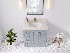 Boston 36 in. W x 22 in. D Right Offset Sink Bathroom Vanity - photo 32