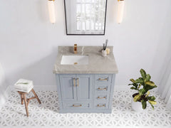Boston 36 in. W x 22 in. D Left Offset Sink Bathroom Vanity - photo 32