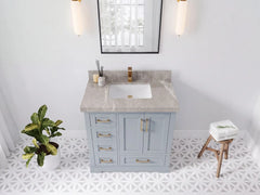 Boston 36 in. W x 22 in. D Right Offset Sink Bathroom Vanity - photo 33