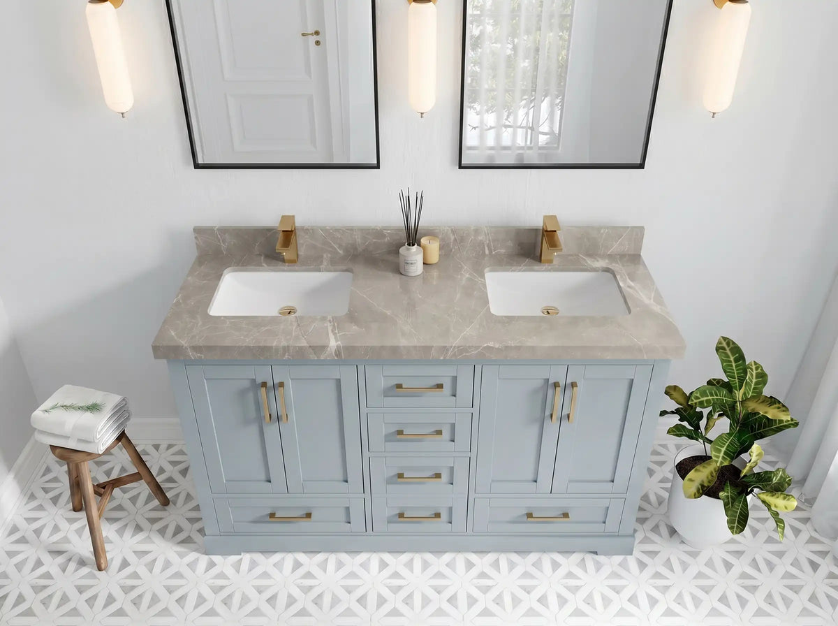 Boston 60 in. W x 22 in. D Double Sink Bathroom Vanity