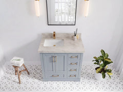 Boston 36 in. W x 22 in. D Left Offset Sink Bathroom Vanity - photo 33