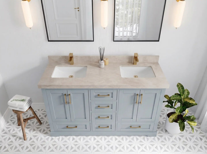 Boston 60 in. W x 22 in. D Double Sink Bathroom Vanity - photo 34