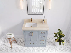 Boston 36 in. W x 22 in. D Left Offset Sink Bathroom Vanity - photo 34