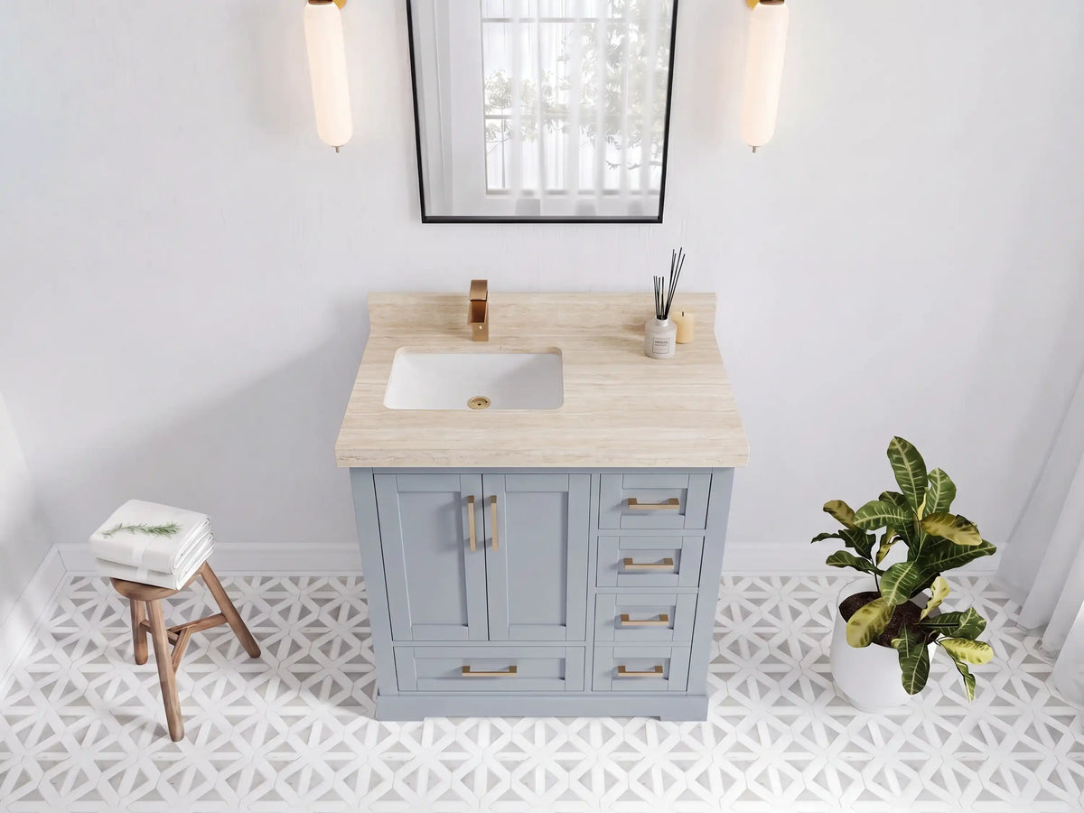 Boston 36 in. W x 22 in. D Left Offset Sink Bathroom Vanity