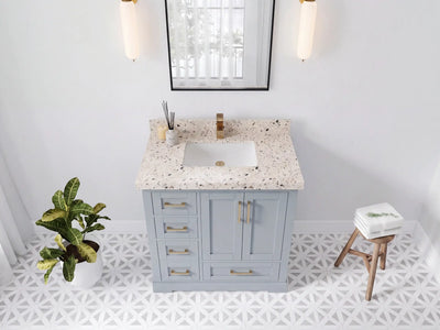 Boston 36 in. W x 22 in. D Right Offset Sink Bathroom Vanity
