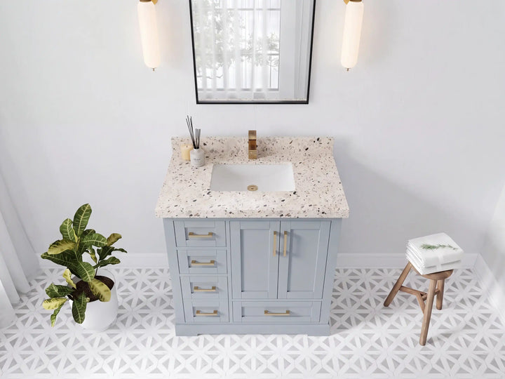 Boston 36 in. W x 22 in. D Right Offset Sink Bathroom Vanity - photo 38