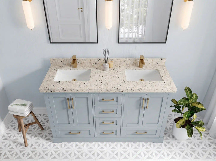 Boston 60 in. W x 22 in. D Double Sink Bathroom Vanity - photo 36