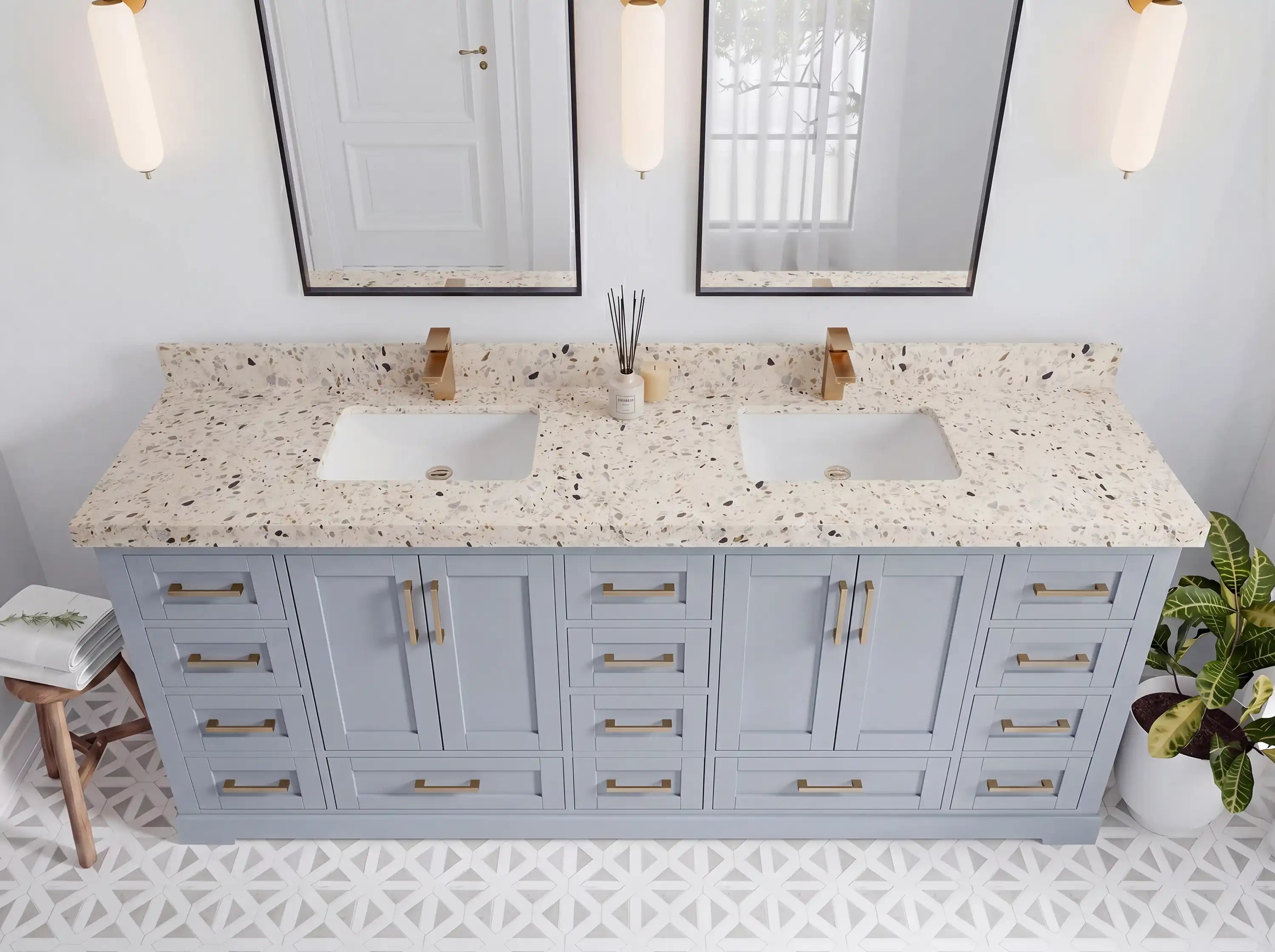 Boston 84 in. W x 22 in. D Double Sink Bathroom Vanity