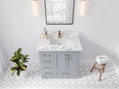 Boston 36 in. W x 22 in. D Center Sink Bathroom Vanity - photo 21