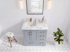 Boston 36 in. W x 22 in. D Left Offset Sink Bathroom Vanity - photo 20