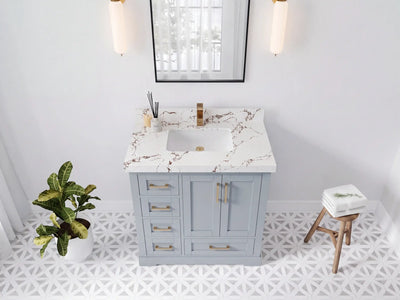 Boston 36 in. W x 22 in. D Right Offset Sink Bathroom Vanity