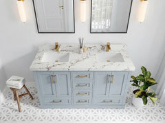 Boston 60 in. W x 22 in. D Double Sink Bathroom Vanity - photo 20