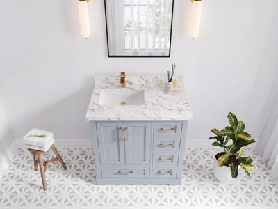 Boston 36 in. W x 22 in. D Left Offset Sink Bathroom Vanity