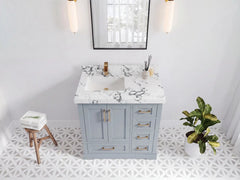 Boston 36 in. W x 22 in. D Left Offset Sink Bathroom Vanity - photo 22
