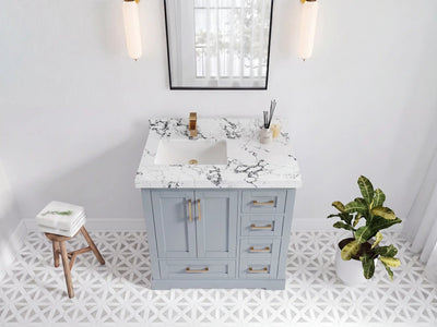 Boston 36 in. W x 22 in. D Left Offset Sink Bathroom Vanity