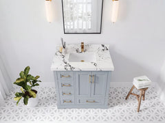Boston 36 in. W x 22 in. D Right Offset Sink Bathroom Vanity - photo 23