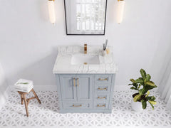 Boston 36 in. W x 22 in. D Center Sink Bathroom Vanity - photo 25