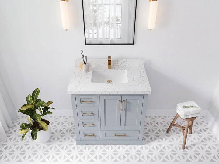 Boston 36 in. W x 22 in. D Center Sink Bathroom Vanity - photo 29