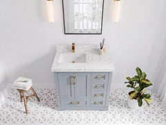 Boston 36 in. W x 22 in. D Left Offset Sink Bathroom Vanity - photo 23