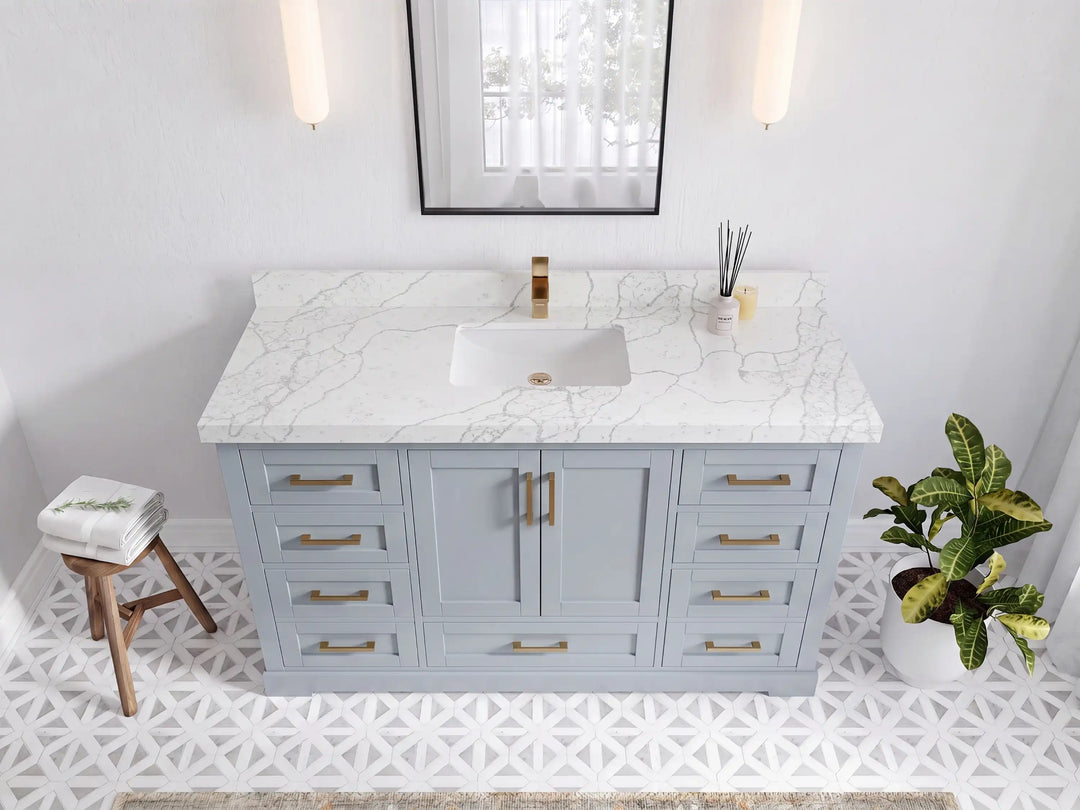 Boston 60 in. W x 22 in. D Single Sink Bathroom Vanity | 
              
                Blue Heather
                
                  
             - BST_BLU_WHQZ_60S - photo №26