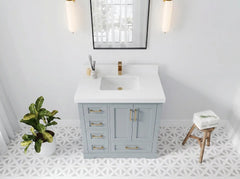 Boston 36 in. W x 22 in. D Right Offset Sink Bathroom Vanity - photo 5