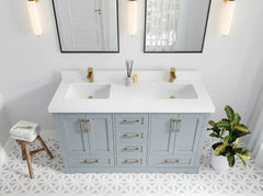 Boston 60 in. W x 22 in. D Double Sink Bathroom Vanity - photo 5