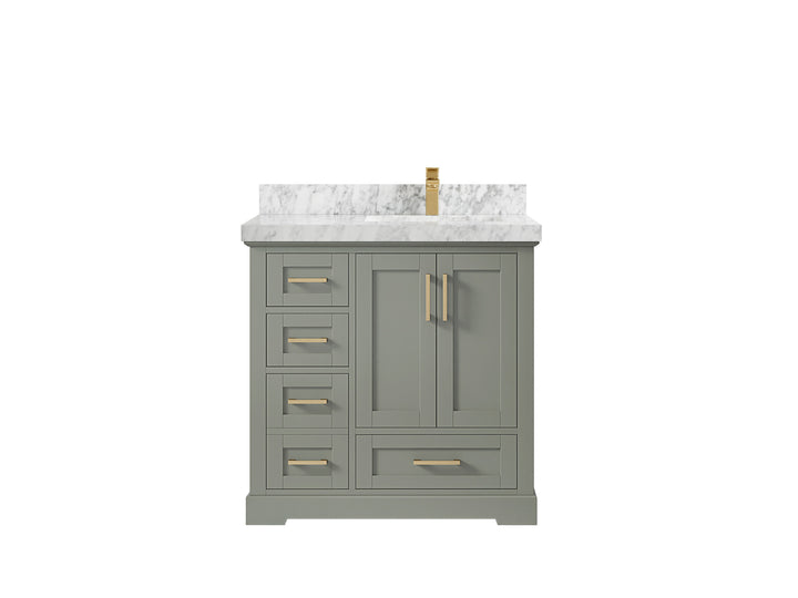 Boston 36 in. W x 22 in. D Right Offset Sink Bathroom Vanity - photo 14