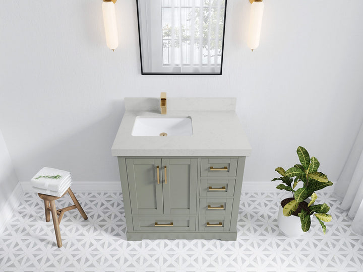 Boston 36 in. W x 22 in. D Left Offset Sink Bathroom Vanity - photo 15