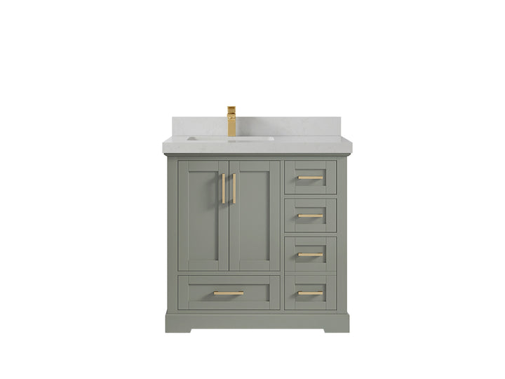 Boston 36 in. W x 22 in. D Left Offset Sink Bathroom Vanity - photo 16