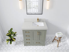 Boston 36 in. W x 22 in. D Right Offset Sink Bathroom Vanity - photo 15
