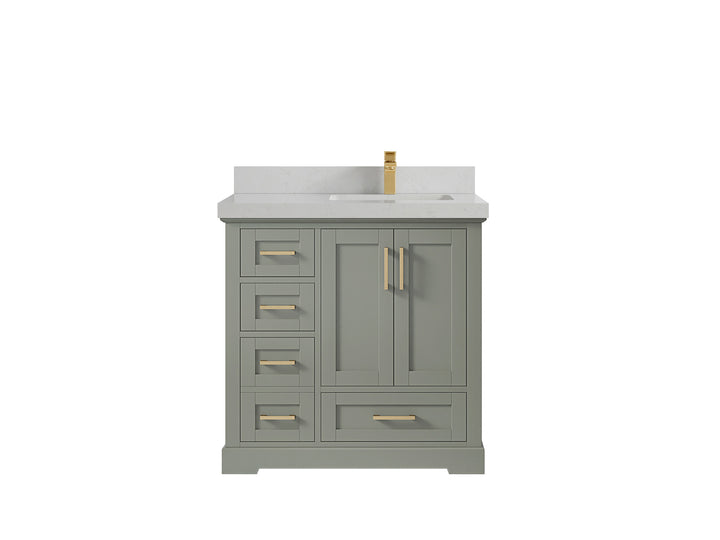 Boston 36 in. W x 22 in. D Right Offset Sink Bathroom Vanity - photo 16