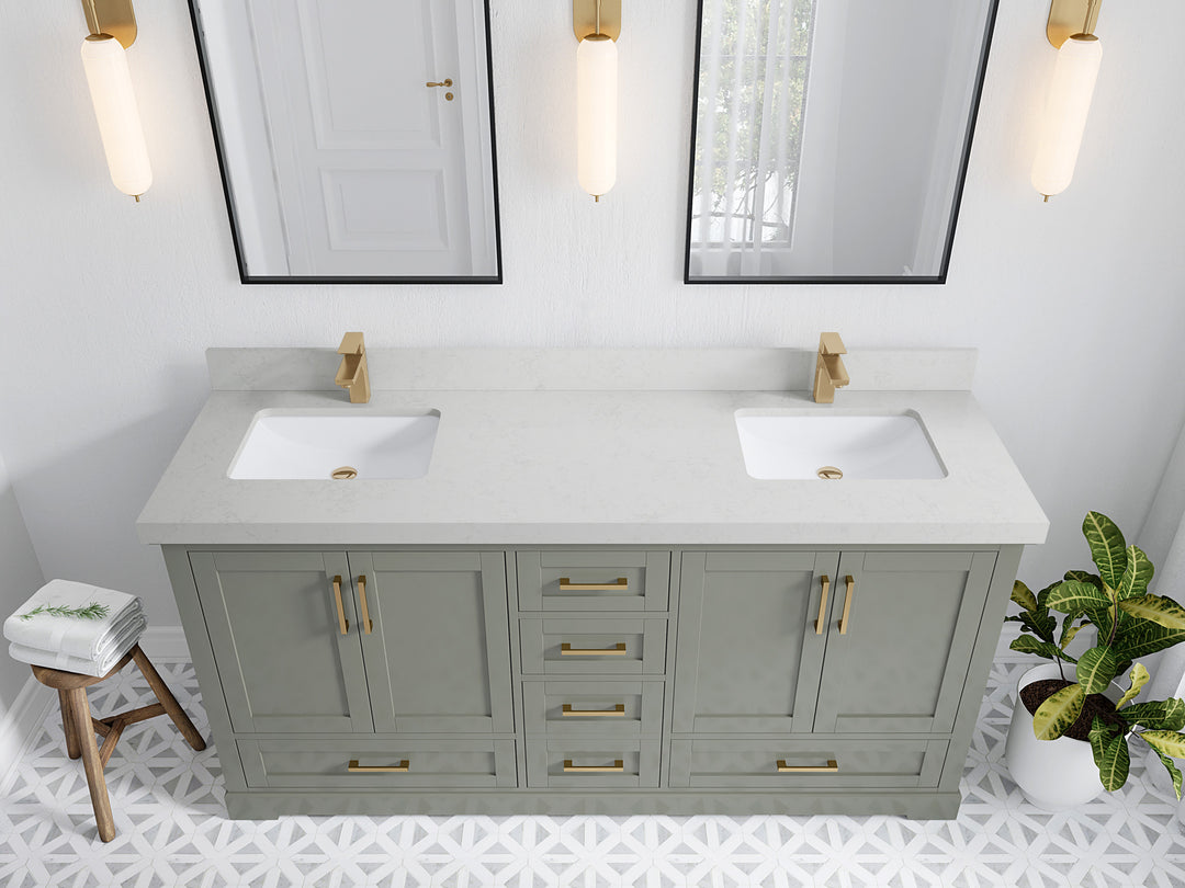Boston 72 in. W x 22 in. D Double Sink Bathroom Vanity