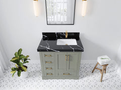 Boston 36 in. W x 22 in. D Right Offset Sink Bathroom Vanity - photo 17