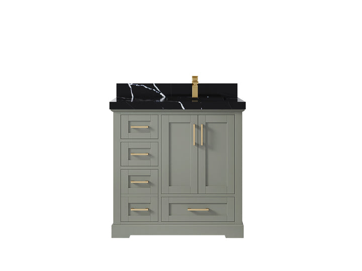 Boston 36 in. W x 22 in. D Right Offset Sink Bathroom Vanity - photo 18