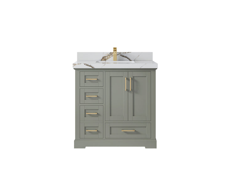 Boston 36" W x 22" D Center Sink Vanity for Modern Bathroom Spaces - photo 19